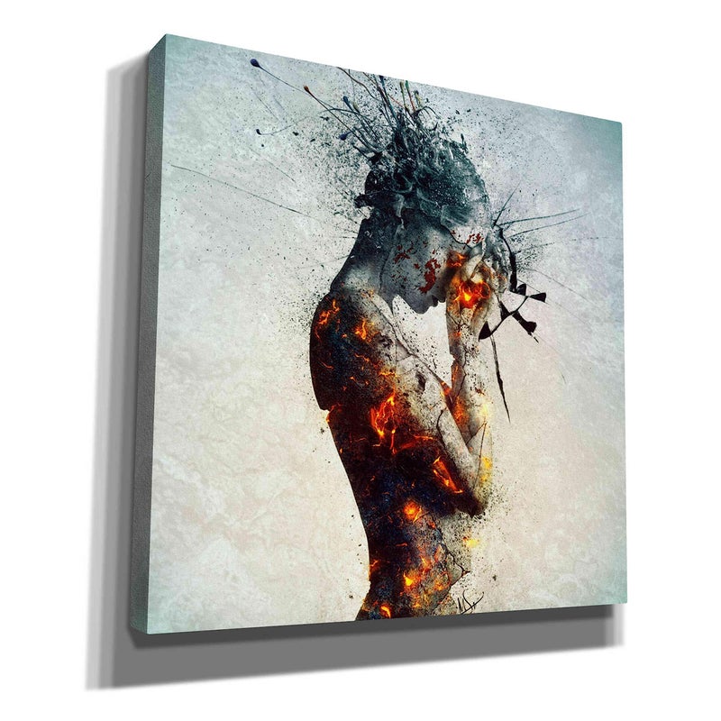 Cortesi Home CH-CA181823 "Deliberation" By Mario Sanchez Nevada Gisele Canvas Wall Art, 18" X 18",,Blue - Image 3